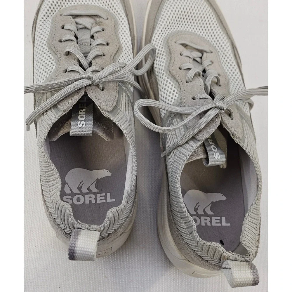 Sorel Kinetic Impact II Lace Sneakers Womens 9.5 Grey Mesh‎ Suede NL4964-009